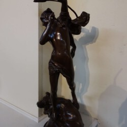 Antiek bronzen beeld Hellehond met Orpheus