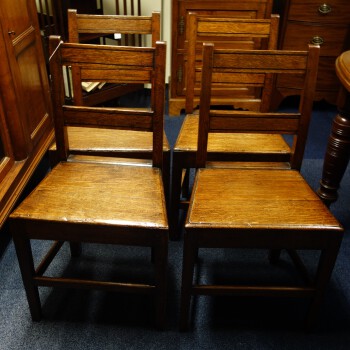 Engelse set van 4 "Welsh" stoelen, Antieke Engelse set van 4 Welsch stoelen
