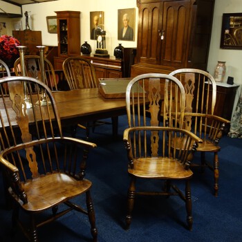Engels set van 6 Windsor stoelen, Antieke Engelse set van 6 Windsor stoelen uit 1840