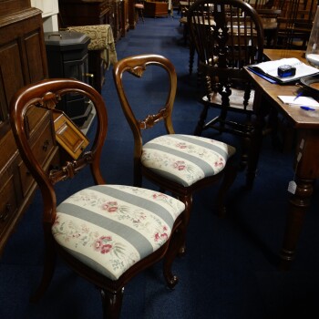 Engelse set van 6 stoelen, Engelse set van 6 Mahonie houten stoelen uit 1870